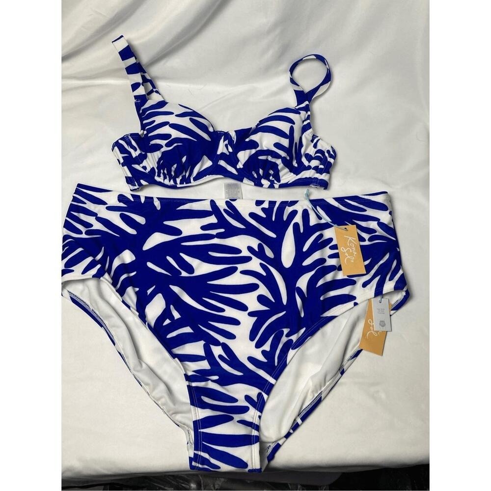 Kona Sol Underwire Bikini Top and Bottom Blue Size 3X and D/DD - Picture 3 of 7